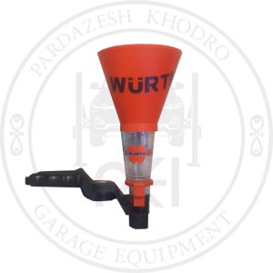قیف روغن قفل دار WÜRTH یا قیف روغن گیره دار با طراحی شفاف و مکانیزم قفل، انتقال مایعات را دقیق، تمیز و بدون نشت در تعمیرگاهها و اتوسرویسها تسهیل میکند.